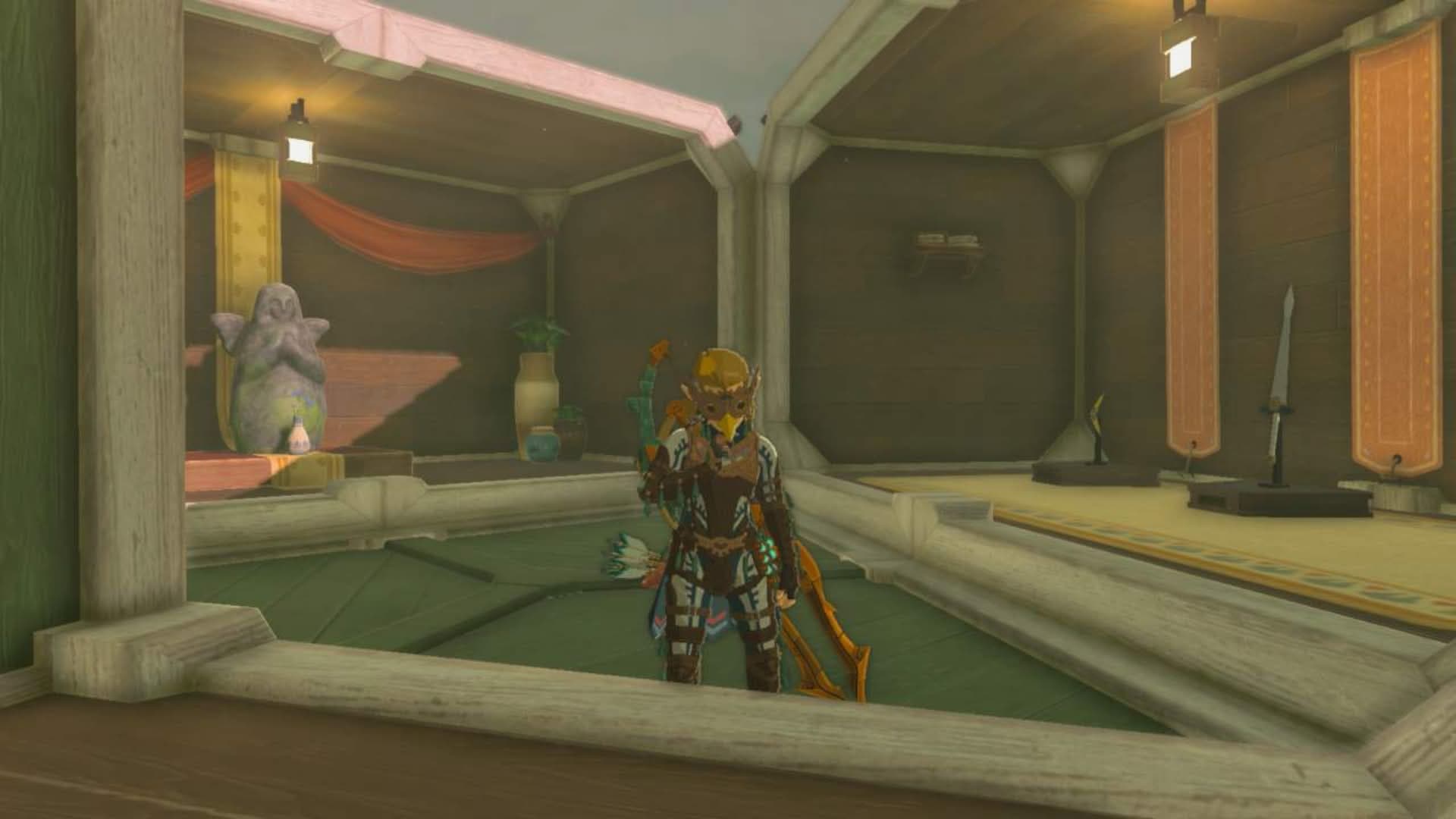 A screenshot I took in Tears of the Kingdom of the house I built near Tarrey town.